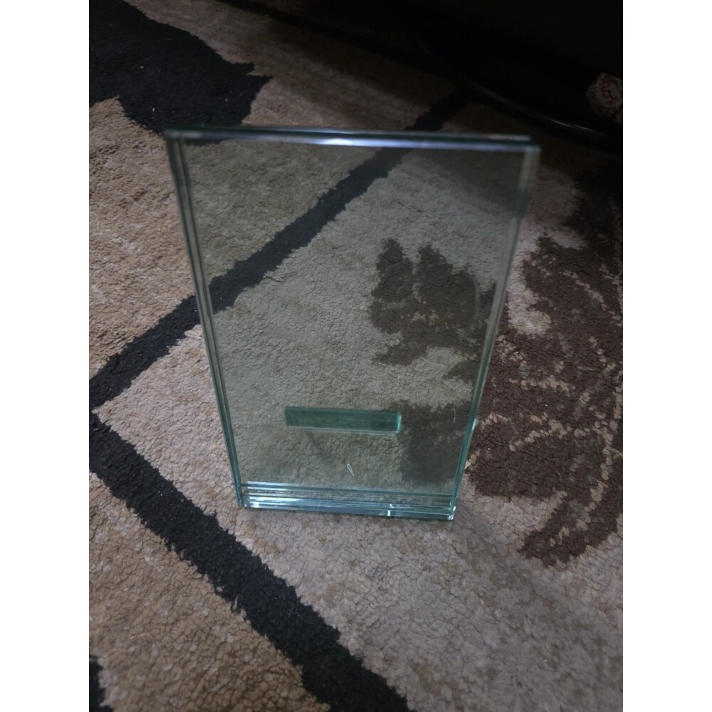 Frameless Modern Glass Photo Frame Holds 4 X 6 Freestanding Thick Heavy